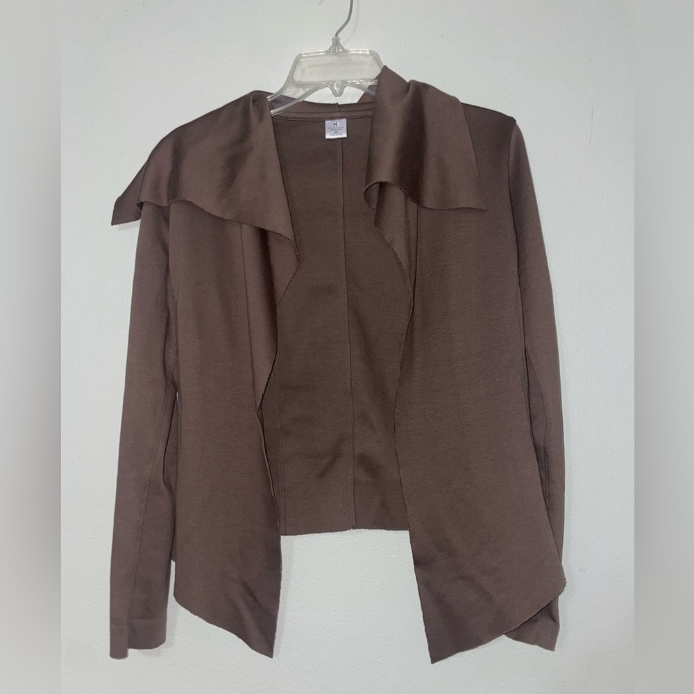 Peruvian Connection Pima Cotton Brown Cardigan Sweater Knit Fall Extra Small